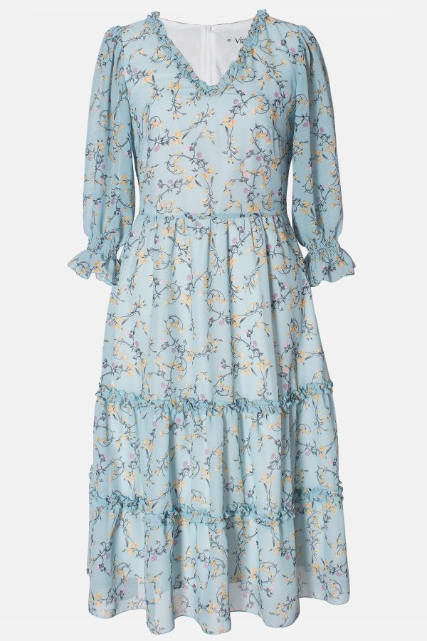 Rochie de zi din voal inflorat